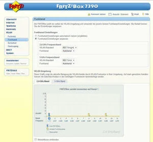 FRITZ!Box-Benutzeroberfläche: Funkkanal anpassen