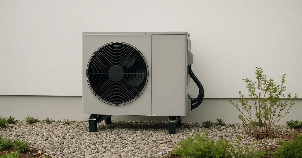 Außeneinheit einer Wärmepumpe mit Kältemittelleitungen
